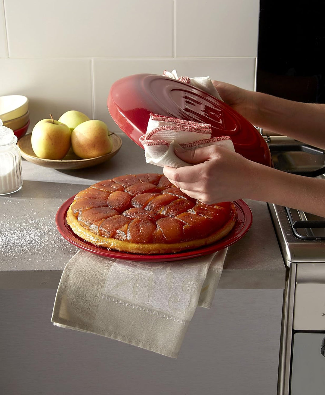 Tarte Tatin set E-box Ø290mm Emile Henry 9599-34 Grand Cru Red, Red