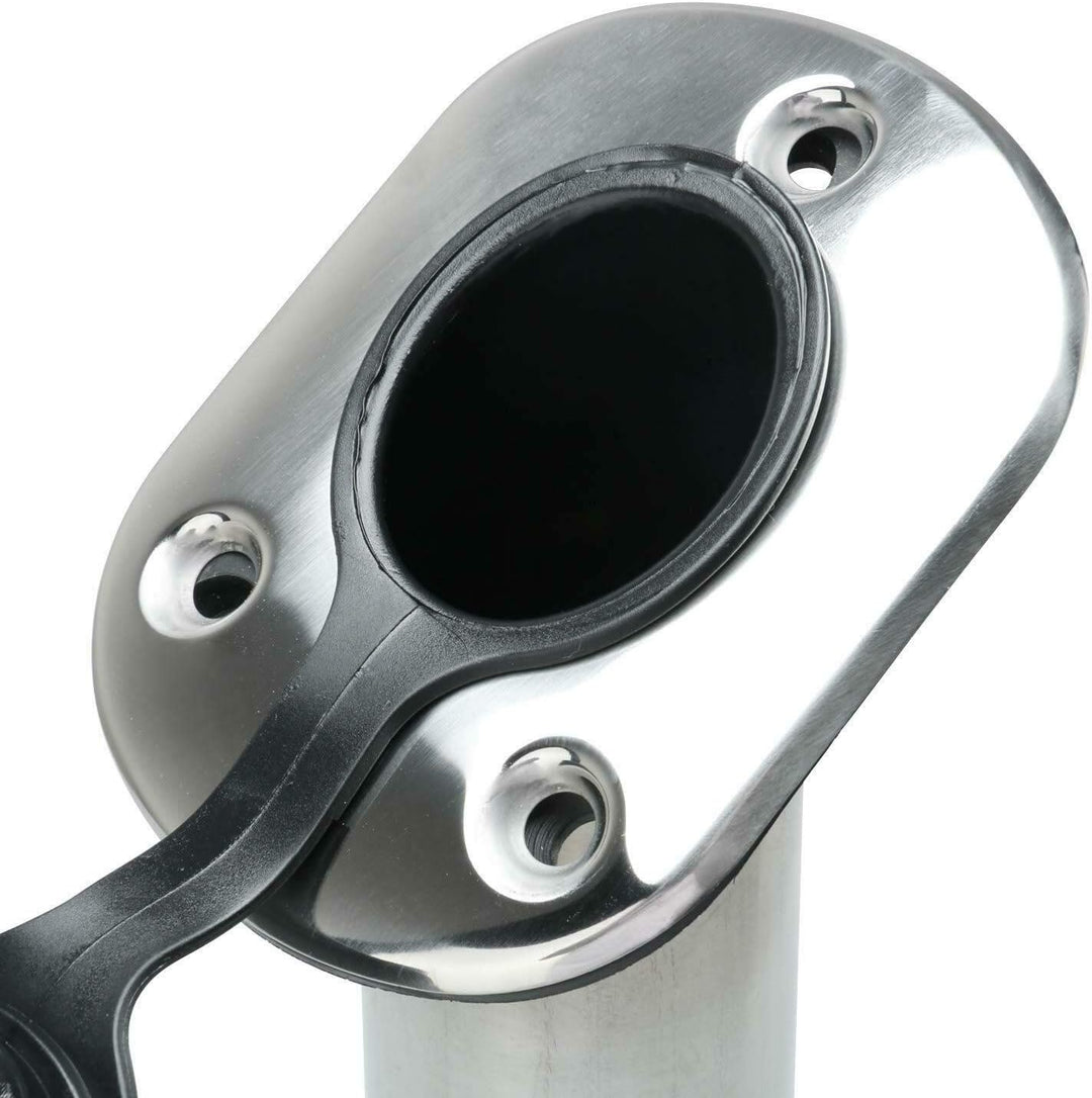 FreeTec 30 Grad Rutenhalter Edelstahl Bootsrutenhalter Boot Rutenständer mit Deckel und montieren Sc