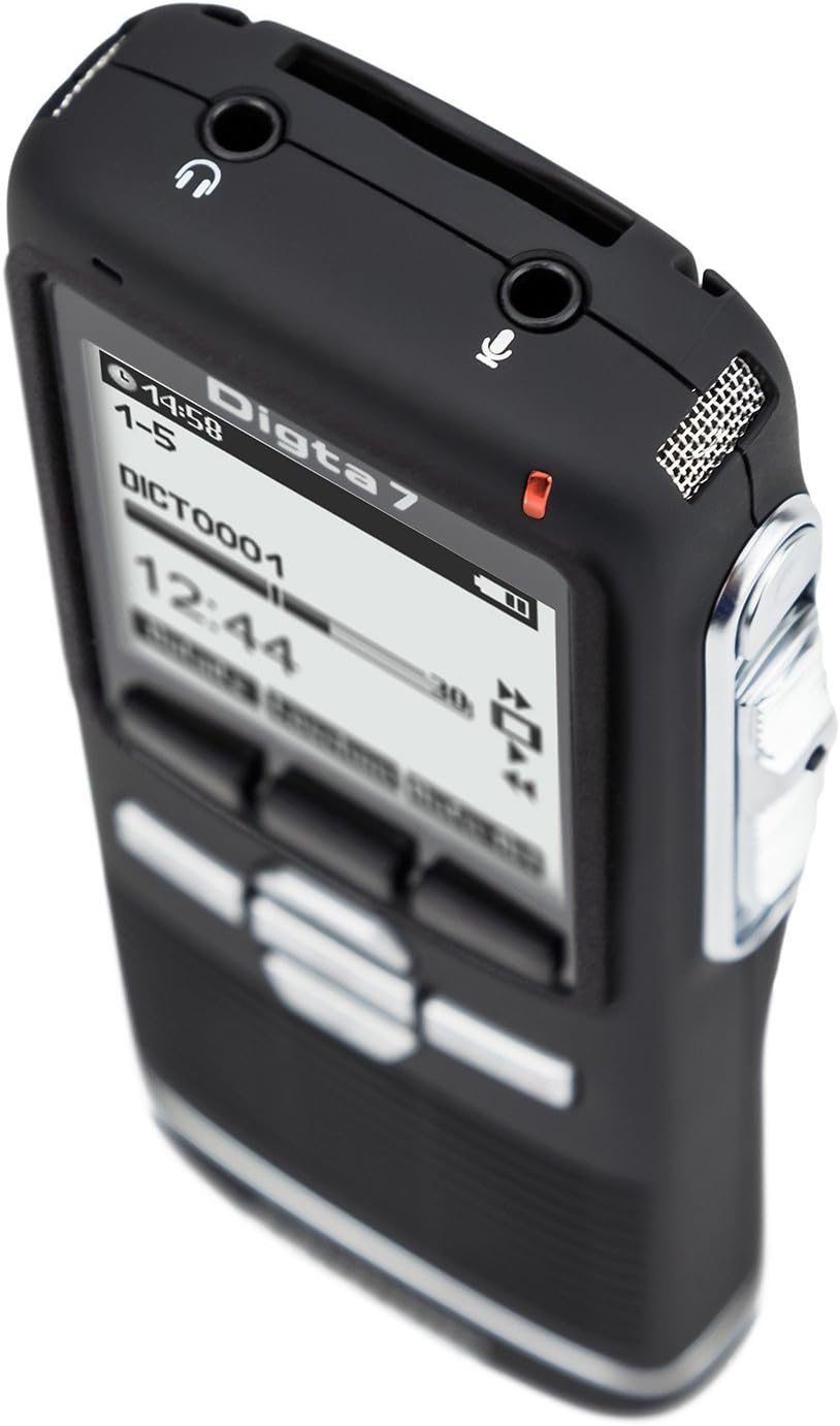 Grundig Digta 7 digitales Diktiergerät im Premium Set , Handgerät mit Dockingstation, Diktiersoftwar