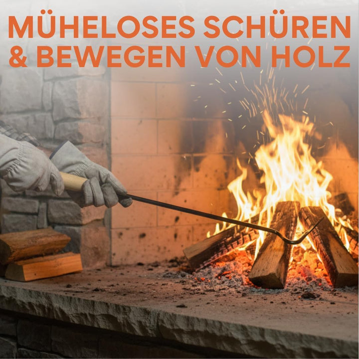 2er Set Schürhaken, Länge 50 cm &amp; 85 cm EU-Herstellung Feuerhaken aus Stahl Ø 8 mm, Schüreisen Kamin