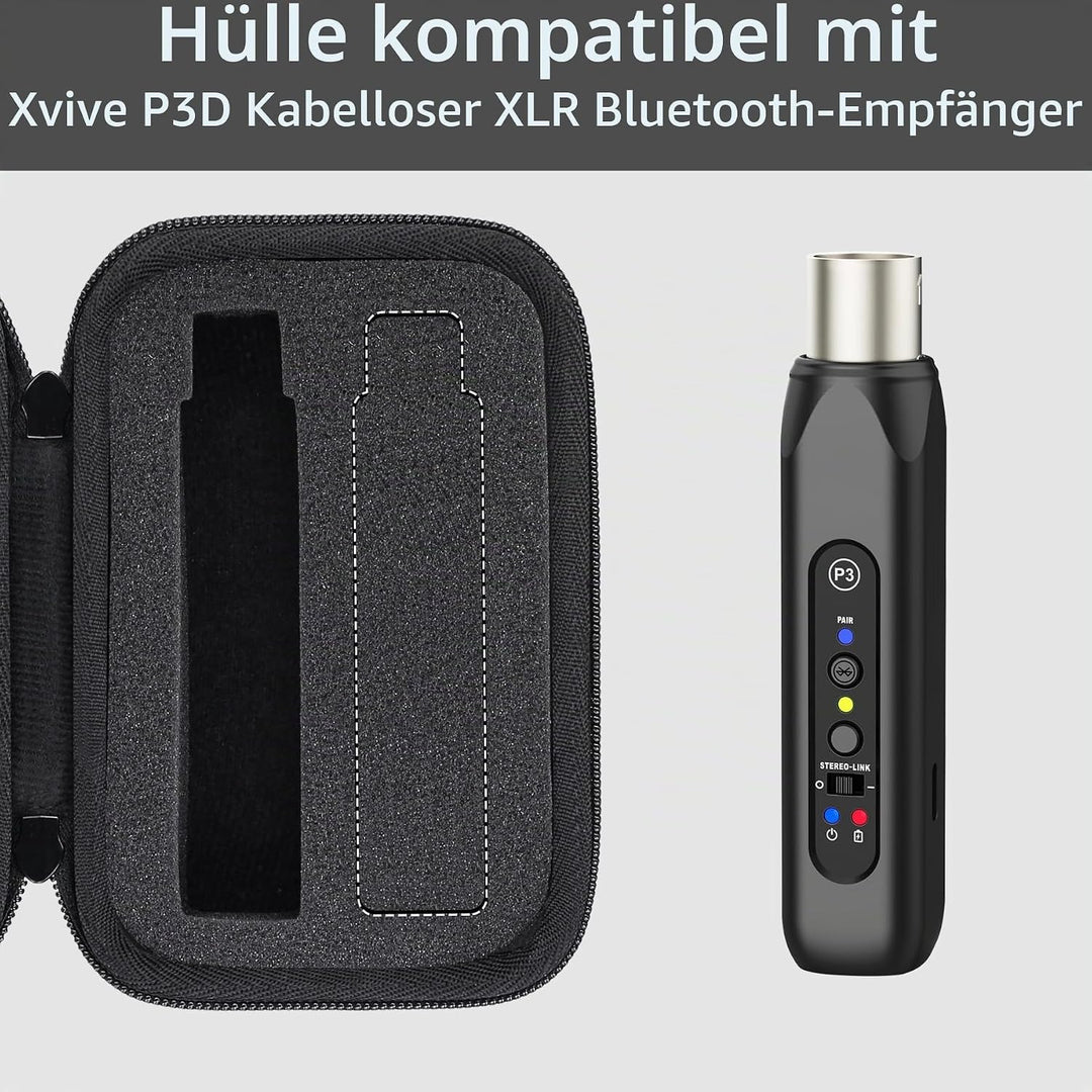 co2CREA Harte Reiseschutzhülle Etui Tasche für Xvive P3 P3D Wireless XLR Bluetooth-Empfänger System