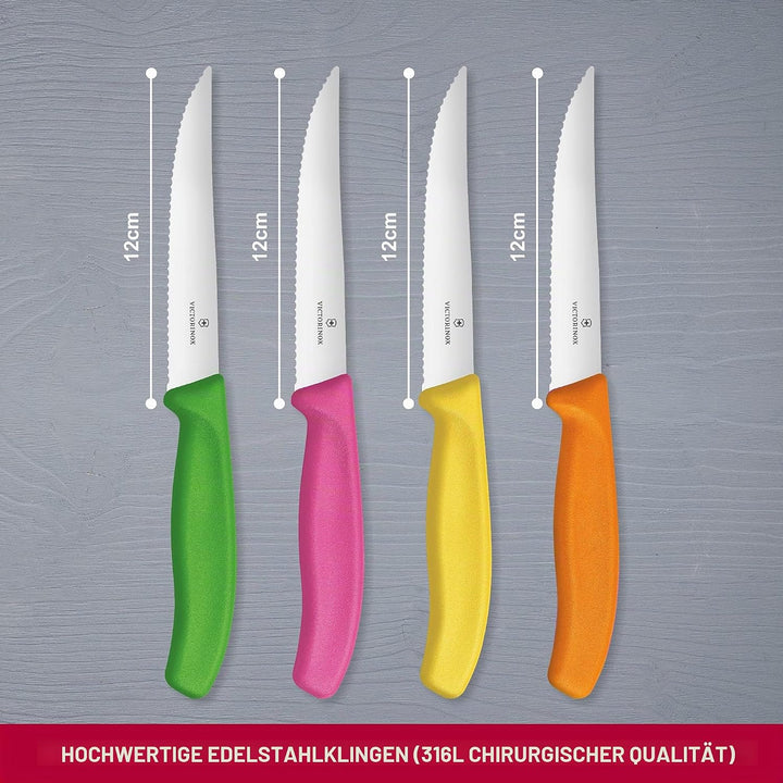 Victorinox Swiss Classic Messerblock für Steak- und Pizzamesser, 4-teilig gefüllt, Messer-Aufbewahru