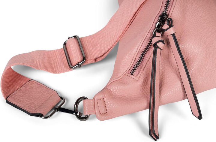 styleBREAKER Damen Halbmond Crossbody Schultertasche, abnehmbarer verstellbarer Schultergurt, Einfar