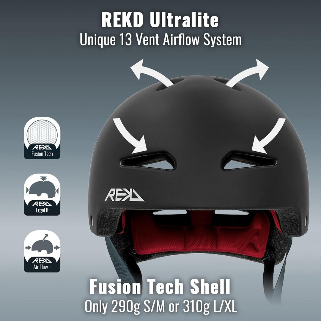 REKD Ultralite In-Mold Helmet Skateboardhelm, Unisex, Erwachsene 57-59 cm Schwarz (Black), 57-59 cm