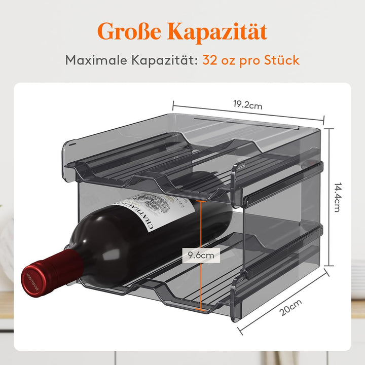 Lifewit Kühlschrank Organizer, Stapelbares Weinregal aus Kunststoff für Kühlschrank, Flaschen Organi