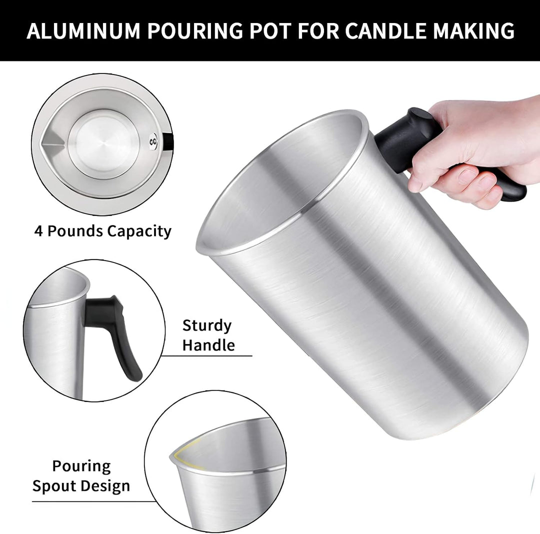 Schmelztopf für Kerzen, Wachs-Guss, aus Aluminium, Werkzeug für Kerzenhandwerk, Giessbecher, für Hei
