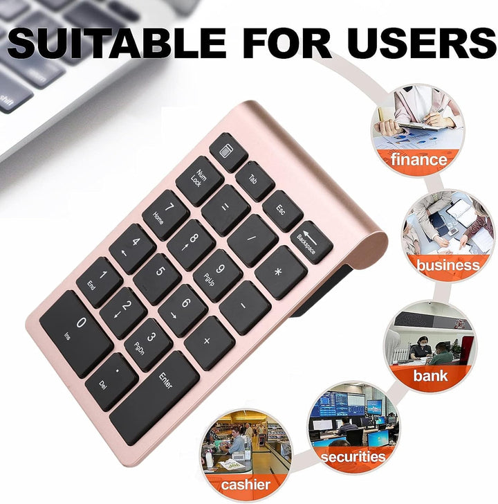 Ziffernblock, 22 Tasten 2,4G Numeric Keypad Ergonomisches Keyboard Ultra Dünn Kabellos ExternerNumme