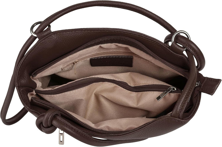 Cluty Shopper Rucksack Kombination Echt Leder Damen | Made in Italy, 2in1 Shopper, Handtasche zum Um