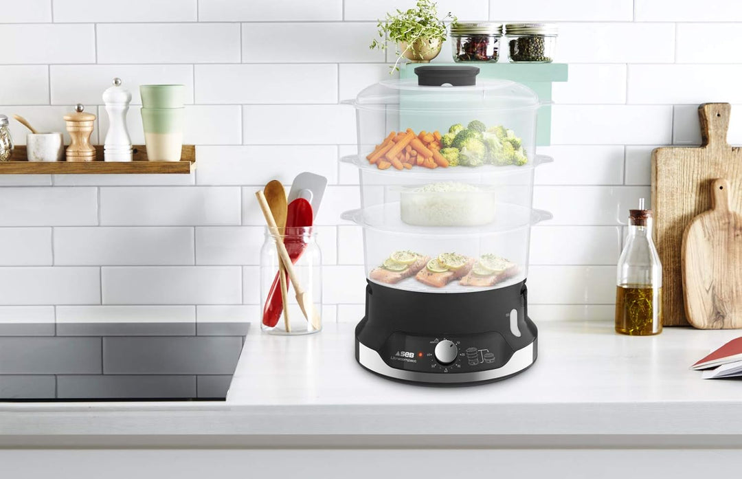 Tefal VC2048 Ultracompact Dampfgarer | Stapelbares Aufbewahrungssystem | Gesundes Kochen | 3 BPA-Fre