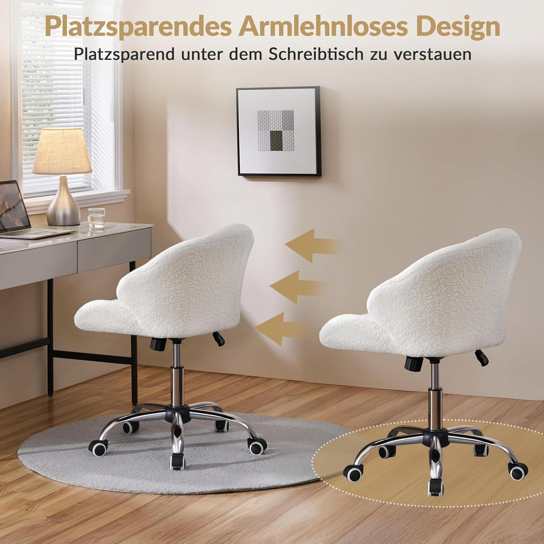 Yaheetech Homeoffice Stuhl, Schminkstuhl, Schreibtischstuhl höhenverstellbar Drehstuhl, Bürosessel i