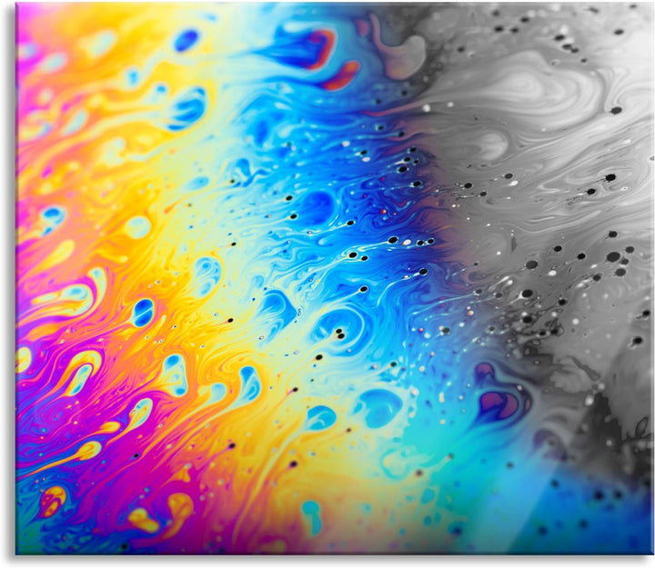 Ölspritzer auf Glas Herdabdeckplatte & Spritzschutz aus Echtglas | Für Herd-Kochfelder | 60x52 cm