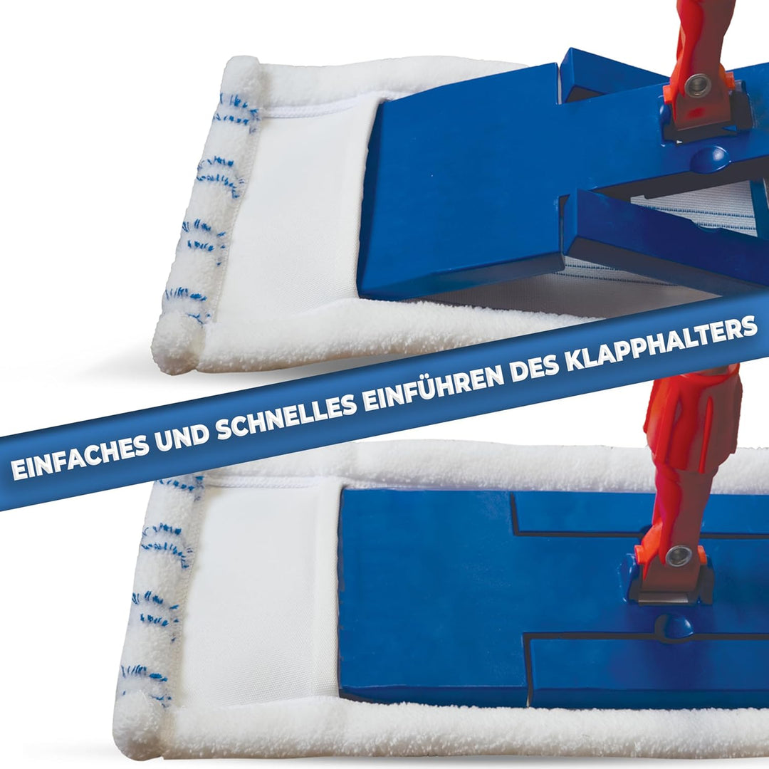 100x Microfaser Wischbezüge mit Abrasiv-Streifen – Profi Ersatz-Bezüge für 40 cm Mopphalter – Wischm