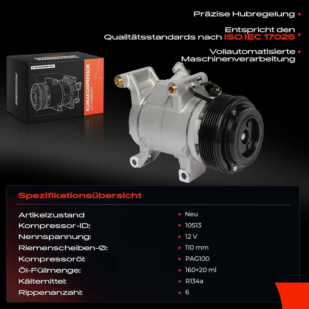Frankberg Klimakompressor Klimaanlage Kompatibel mit 3 BM BN 1.5L 2.0L 2013-Heute CX-5 KF 2.0L 2.5L