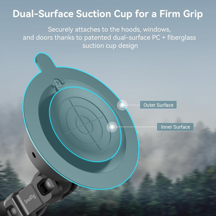 SMALLRIG Suction Cup Mount Doppelschicht-Saugnapfhalterung für GoPro Hero 12/11/10/9, für DJI Osmo A