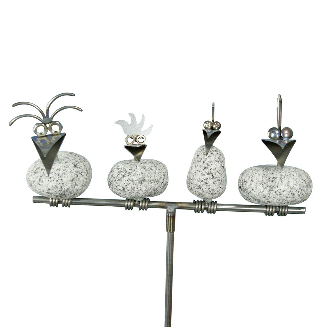Gebrüder Lomprich Steinvogelfamilie am Stab SV 480, Höhe ca. 110 cm