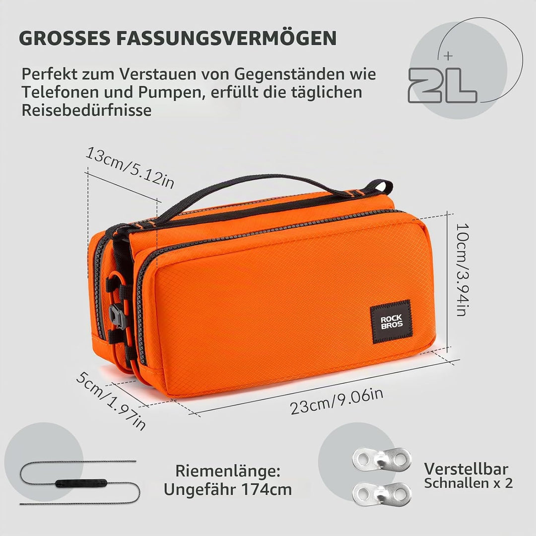 ROCKBROS Fahrrad Rahmentasche Fahrradtasche Rahmen Aufbewahrungstasche mit Schultergurt Fahrrad Ober