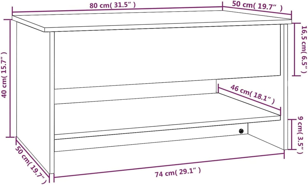 Tidyard Couchtisch Höhenverstellbar Kaffeetisch Wohnzimmertisch mit Ablagefach Sofatisch Beistelltis