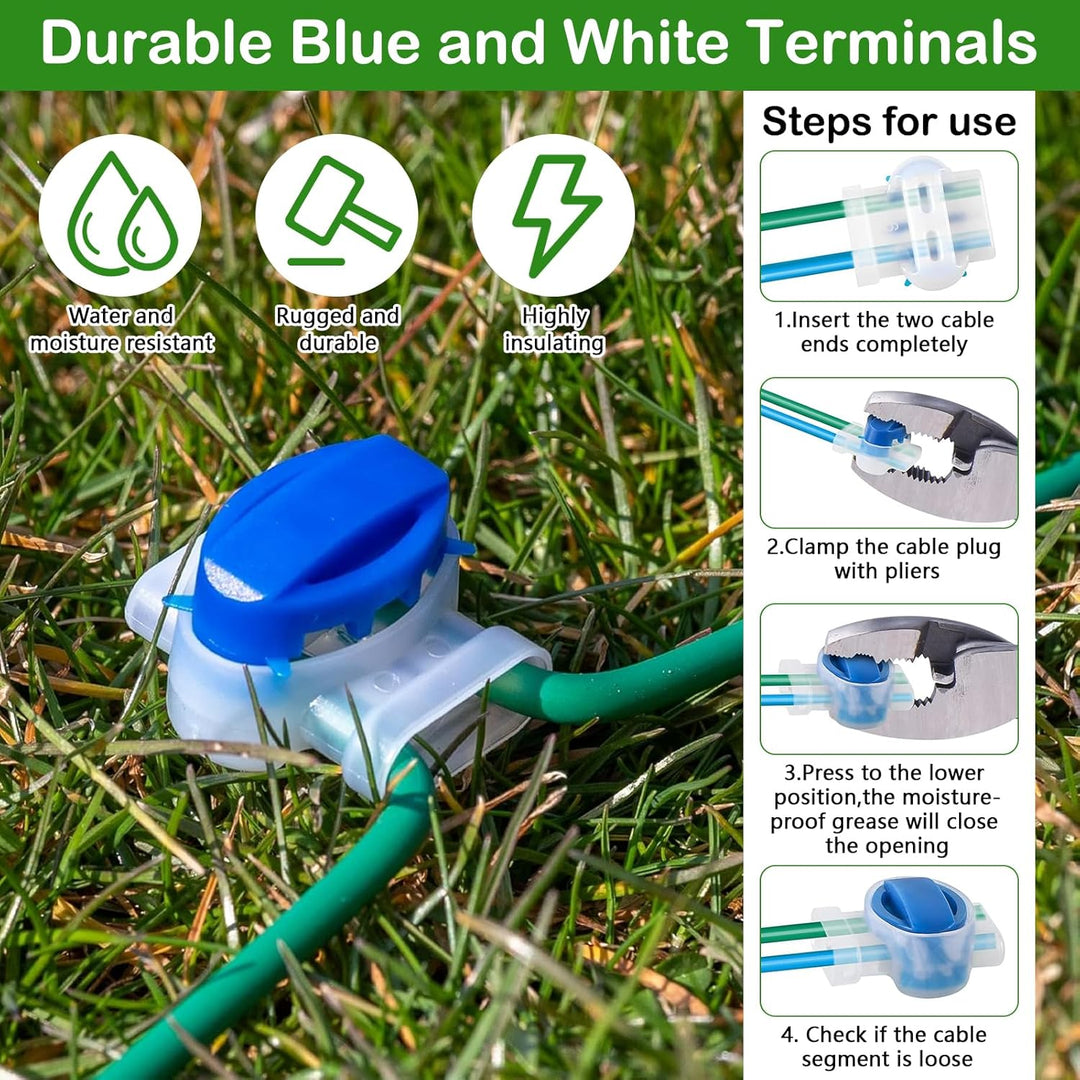 100m Begrenzungskabel Mähroboter Set, 24 Litzen Verzinnt Kupfer, Wetterfest IP67 - Inkl. 50 Erdnägel