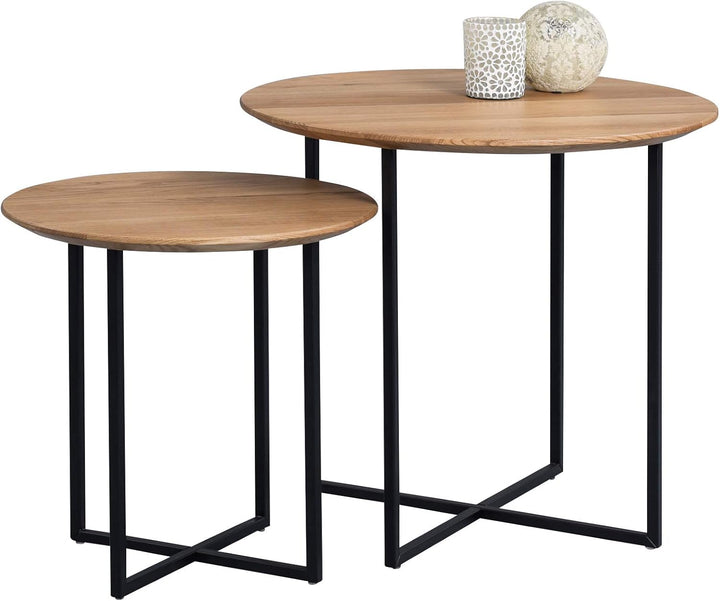 M2 Kollektion Keno 1 Couchtisch/Beistelltisch, Holz, braun, Durchmesser 45cm, Höhe 46cm, Keno 1