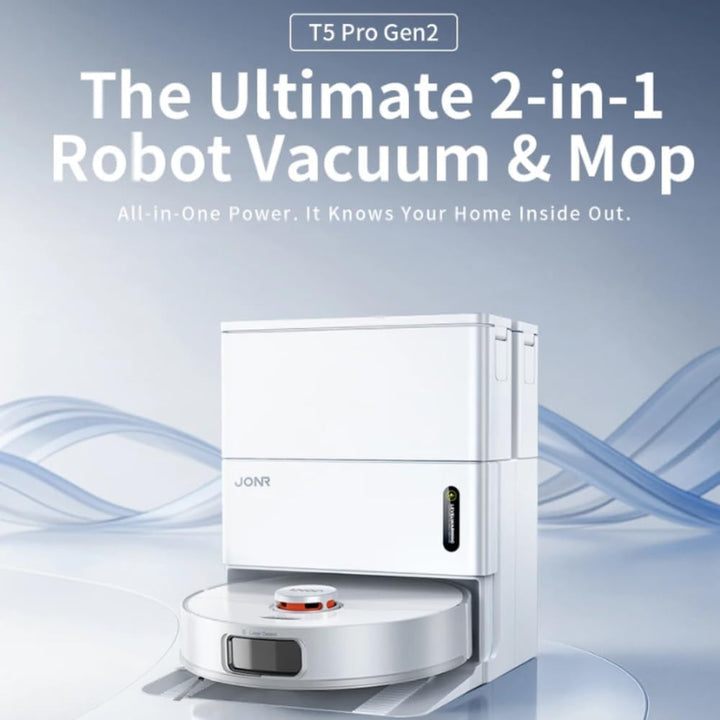 JONR T5 Pro Gen 2 15000Pa Saugroboter mit Wischfunktion, Saugkraft (Upgrade von T5 Pro) mit Heissluf