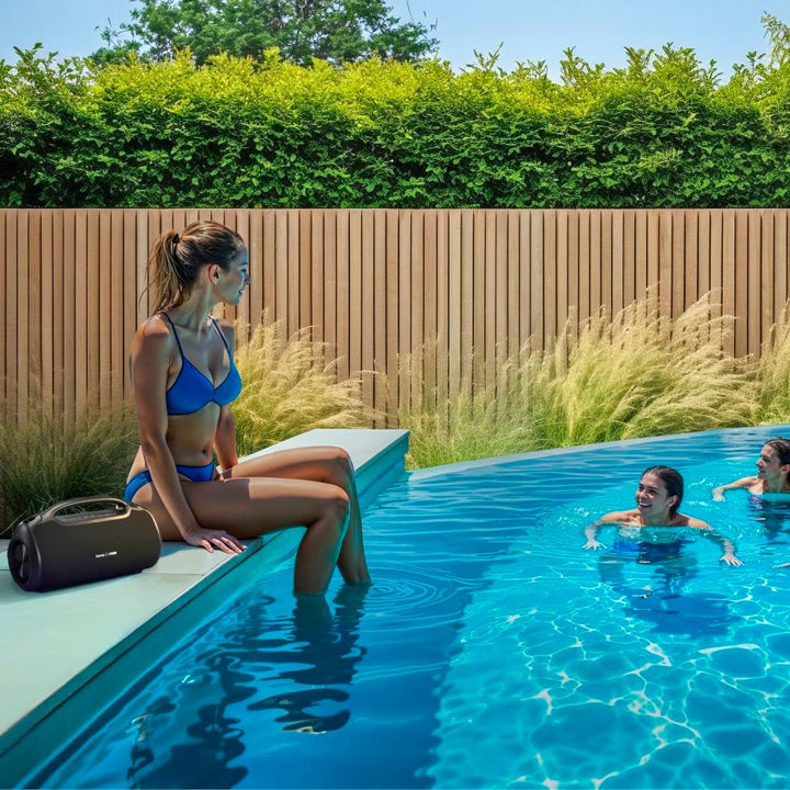 Hama Bluetooth Lautsprecher Outdoor 120W (App, wasserfest IPX6, 24 Stunden Akkulaufzeit, Pro Sound,