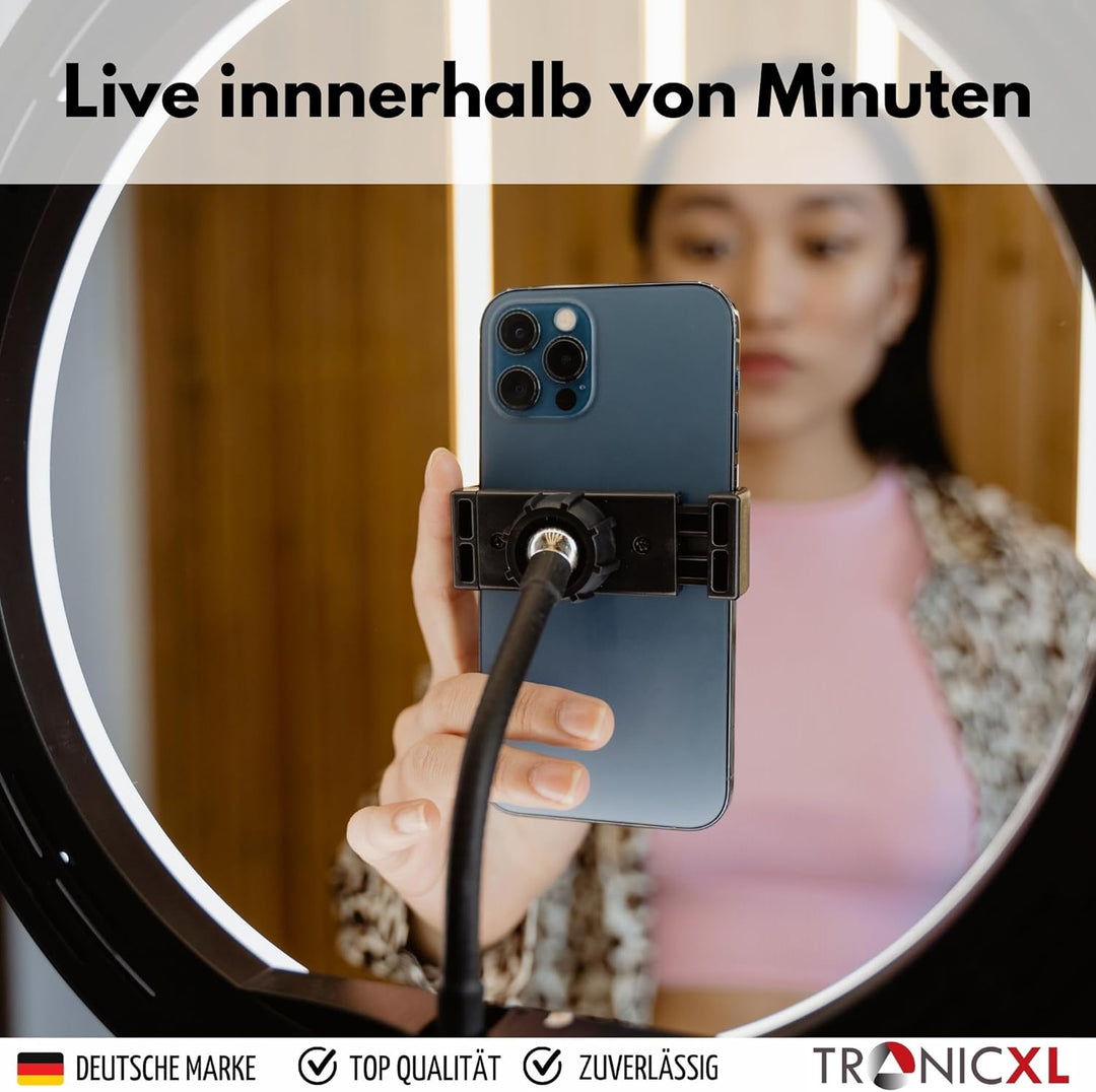 30-60cm Mini Tisch Stativ + XXL Ringlicht Ring Light mit Handyhalter Tripod Beauty Licht Kamerastati