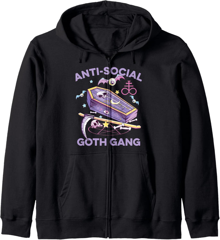 Anti-Social Pastell Goth Gang Alternative Aesthetic Nu Goth Kapuzenjacke