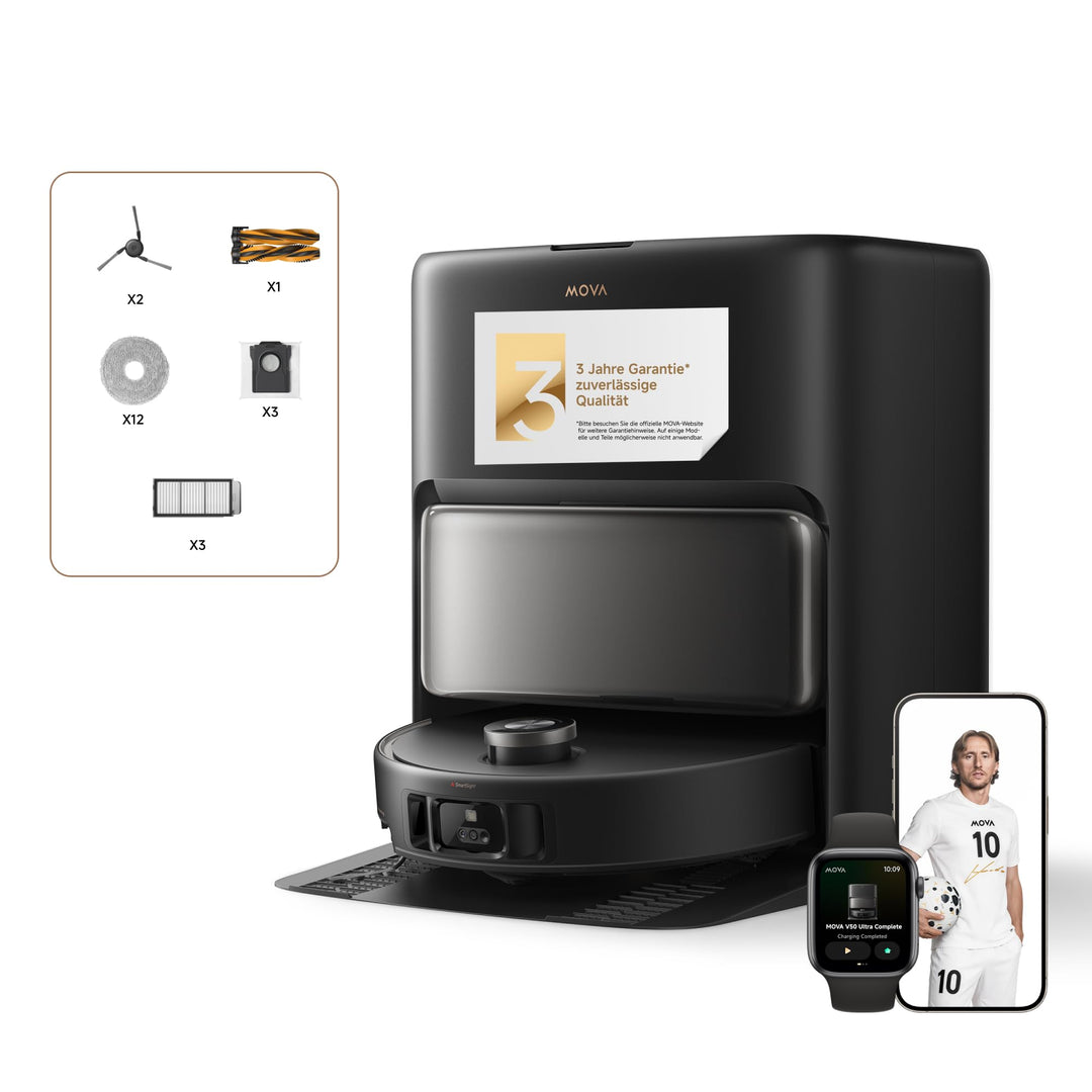 Mova V50 Ultra Complete Saugroboter mit Wischfunktion 24.000 Pa, 6cm Hindernisüberwindung, Liftable