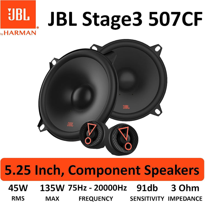 JBL Lautsprecher Auto Stage3 507CF - 135 Watt 2-Wege Komponenten Autolautsprecher Boxen Set von Harm