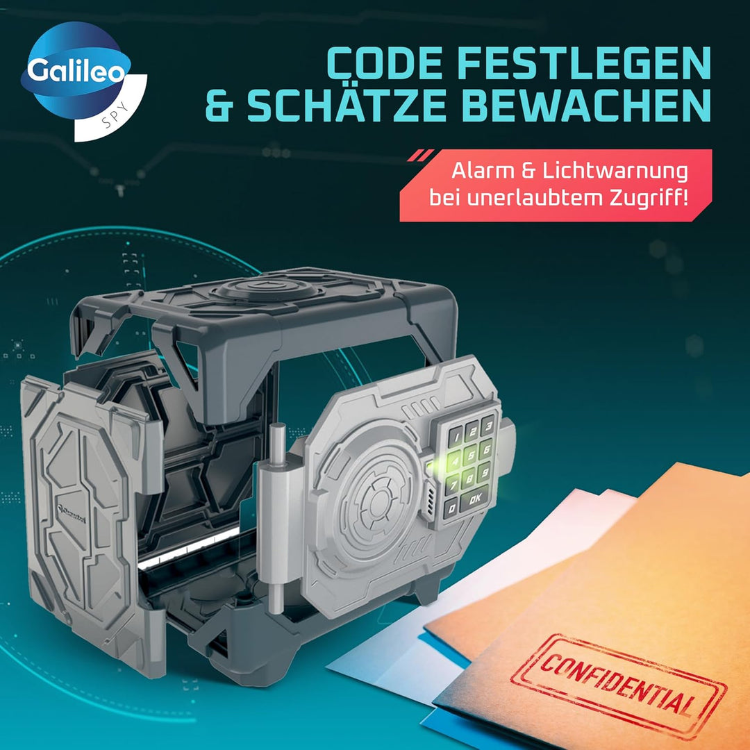 Galileo Spy Digitaler Tresor - Safe mit Alarm & Warnleuchte für Junge Agenten & Spione - Spielzeug f