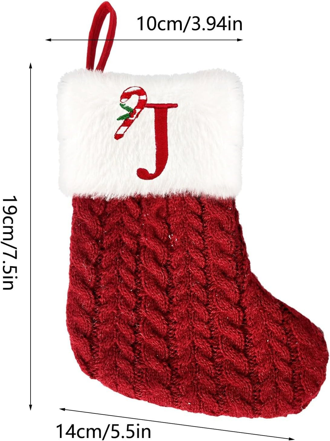 Weihnachtsstrümpfe mit Buchstaben Weihnachtssocke 20 cm Bestickter Nikolausstrumpf Christmas Stockin