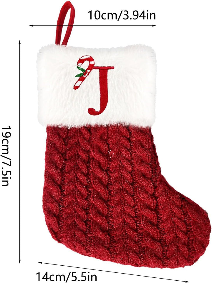 Weihnachtsstrümpfe mit Buchstaben Weihnachtssocke 20 cm Bestickter Nikolausstrumpf Christmas Stockin