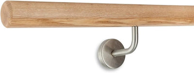 Treppen- und Geländerstudio Graber Ballettstange Esche hell Ø 42mm inkl. 2 Edelstahlhalter zum Einsc