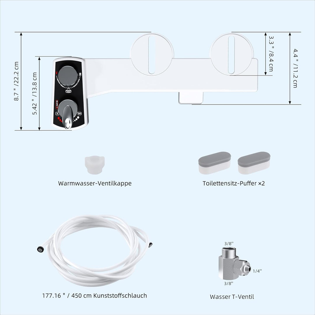 Hibbent Bidet Aufsatz für Toilette, Cold/Heiss Water Bidet Dusch-WC,Intimreinigung mit Selbstreinige