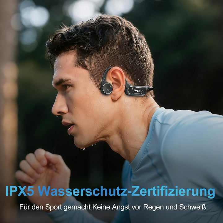Aveek Knochenschall Kopfhörer Bluetooth 6.0, Open-Ear Kopfhörer mit 8h Akku, Bone Conduction Headpho