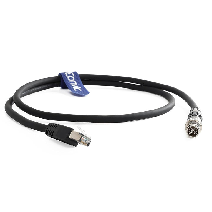 Eonvic Cognex Industrial Ethernet M12 X-Typ auf RJ45 High-Flex-Kabel (1 m, schwarz) Black 1M, Black