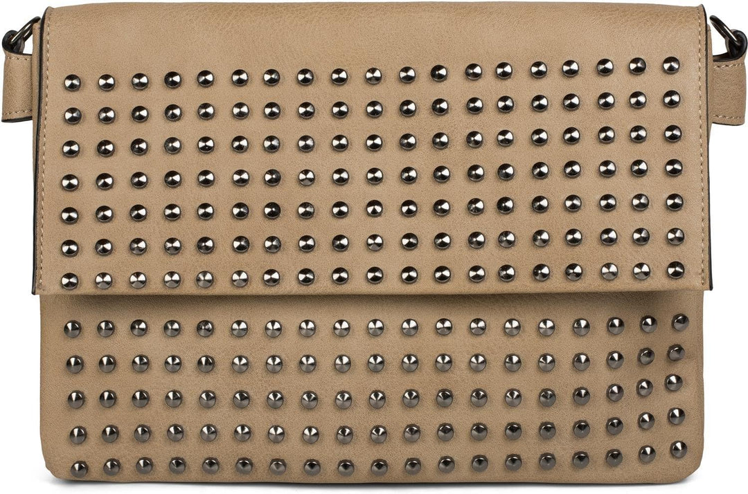 styleBREAKER Clutch mit Nieten, Abendtasche, Schulterriemen, Trageschlaufe, Schultertasche, Damen 02