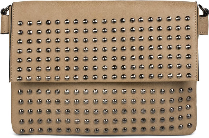 styleBREAKER Clutch mit Nieten, Abendtasche, Schulterriemen, Trageschlaufe, Schultertasche, Damen 02