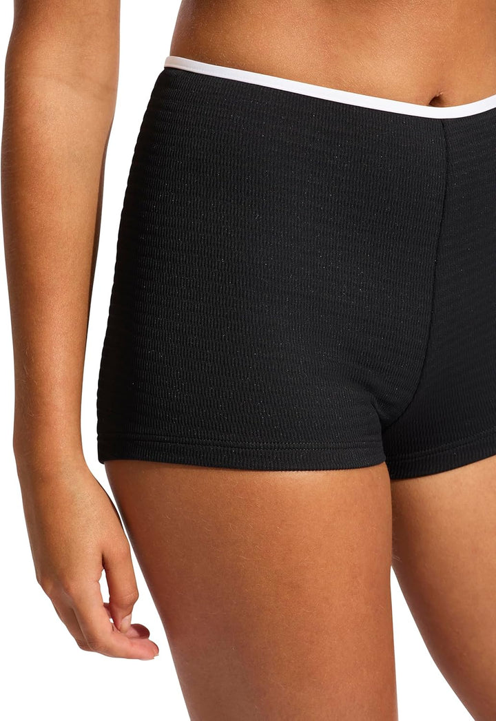 Seafolly Damen Boyleg Bottom Swimsuit Bikini-Unterteile 42 Beach Bound Black, 42 Beach Bound Black
