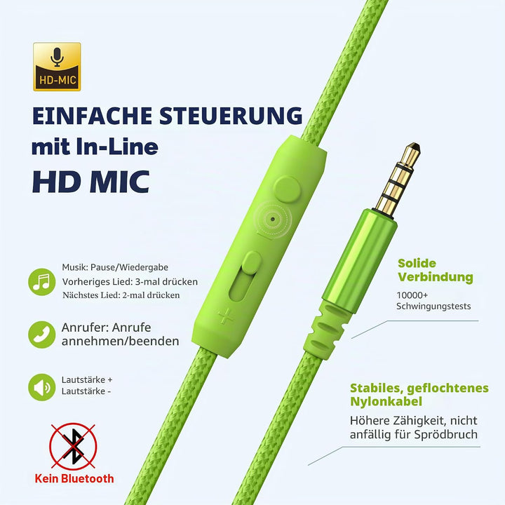 AILIHEN C8 Kopfhörer mit Kabel und Mikrofon, faltbar und verstellbar, On-Ear-Headsets, Lautstärkereg