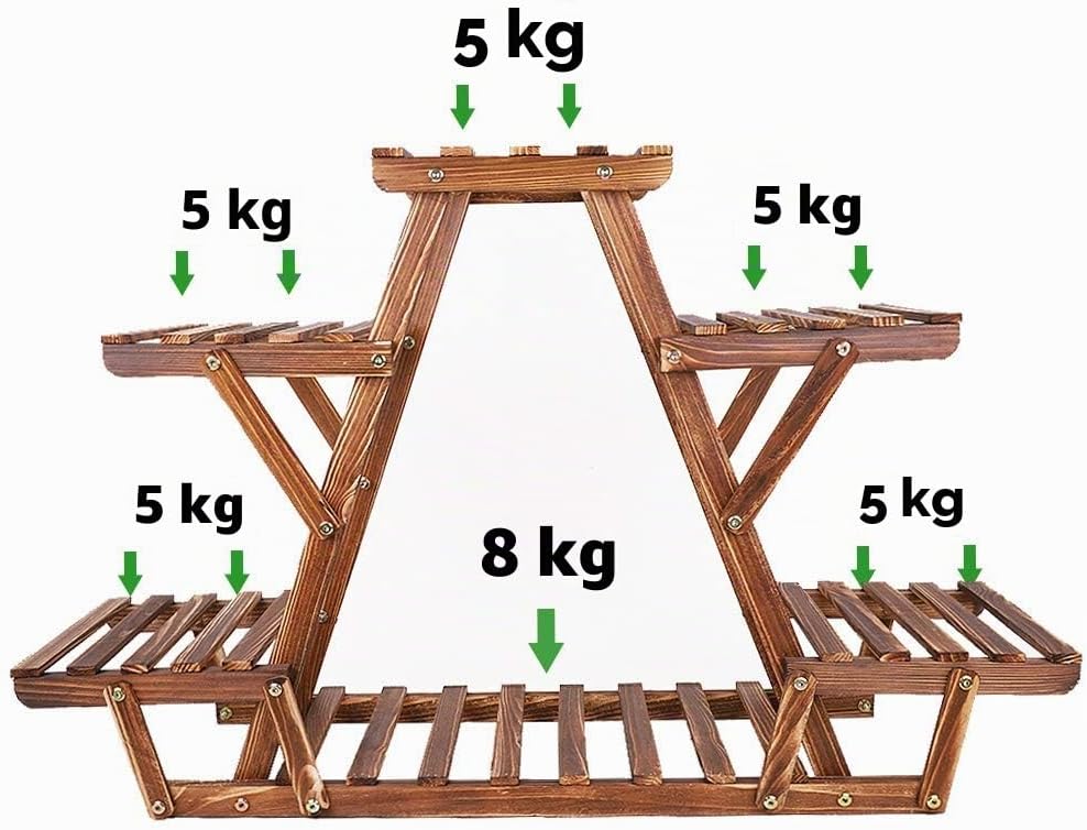 unho Blumenregal Blumentreppe 6 Ebenen Pflanzentreppe für Indoor Balkon Wohzimmer Outdoor Garten Dek