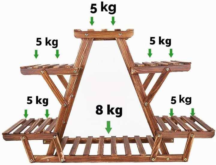 unho Blumenregal Blumentreppe 6 Ebenen Pflanzentreppe für Indoor Balkon Wohzimmer Outdoor Garten Dek