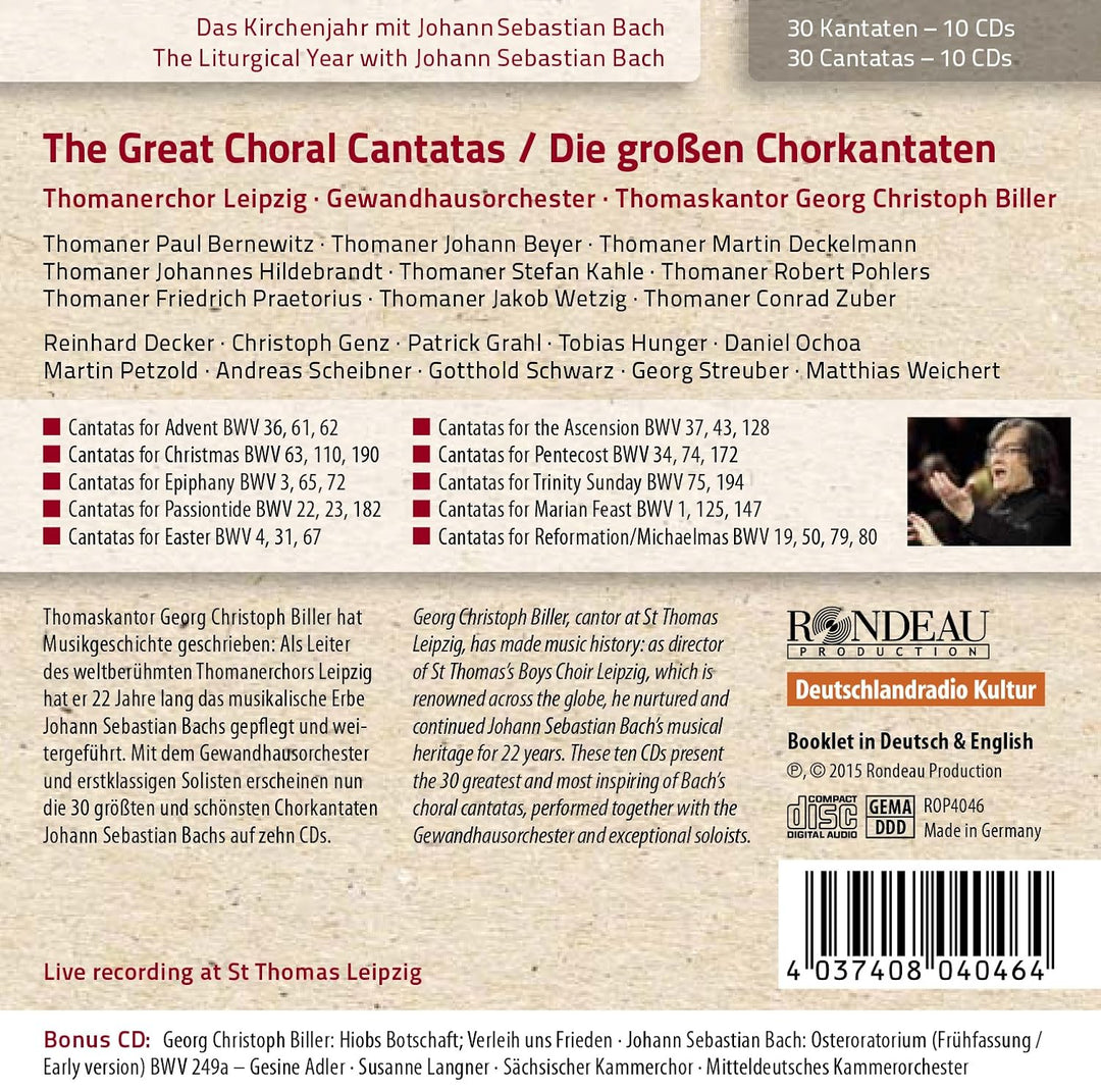 J.S. Bach: Die grossen Chorkantaten, Audio-CD
