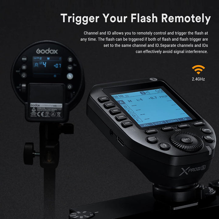 Godox XProII-S Drahtloser Blitzauslöser für Sony-Kamera, 1/8000s HSS TTL-Konvertierung, manuelle TCM