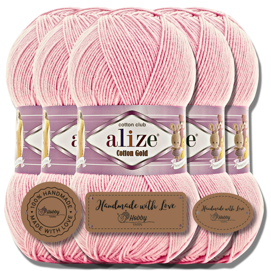 Alize 5x 100g Cotton Gold Türkische Premium Wolle Baumwolle und Acryl Handstrickgarne | Garn | Yarn