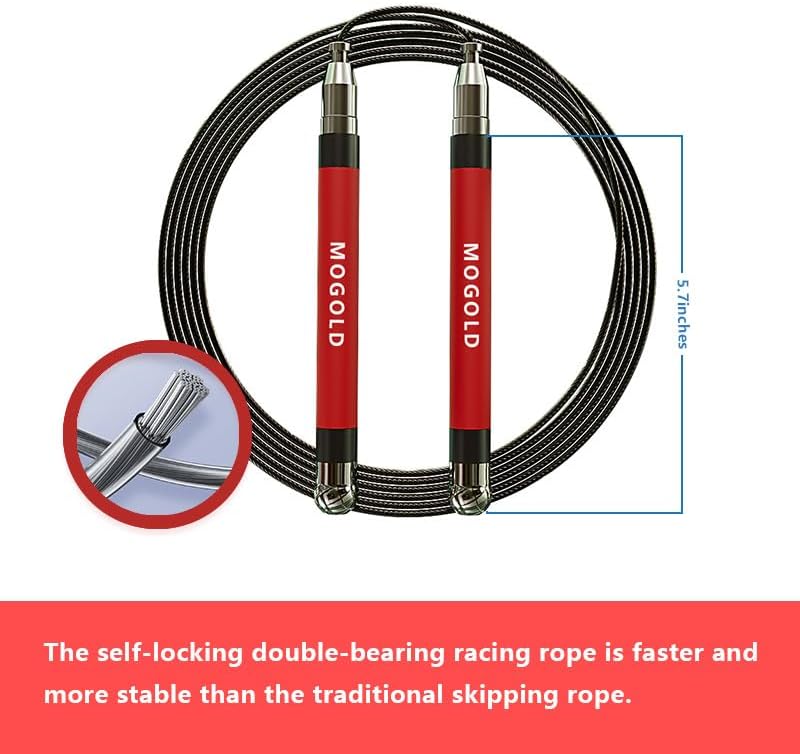 2-in-1 Speed Rope: 2mm for Boxing/MMA & 3mm for CrossFit - Tool-Free Adjustable Cable System with Du