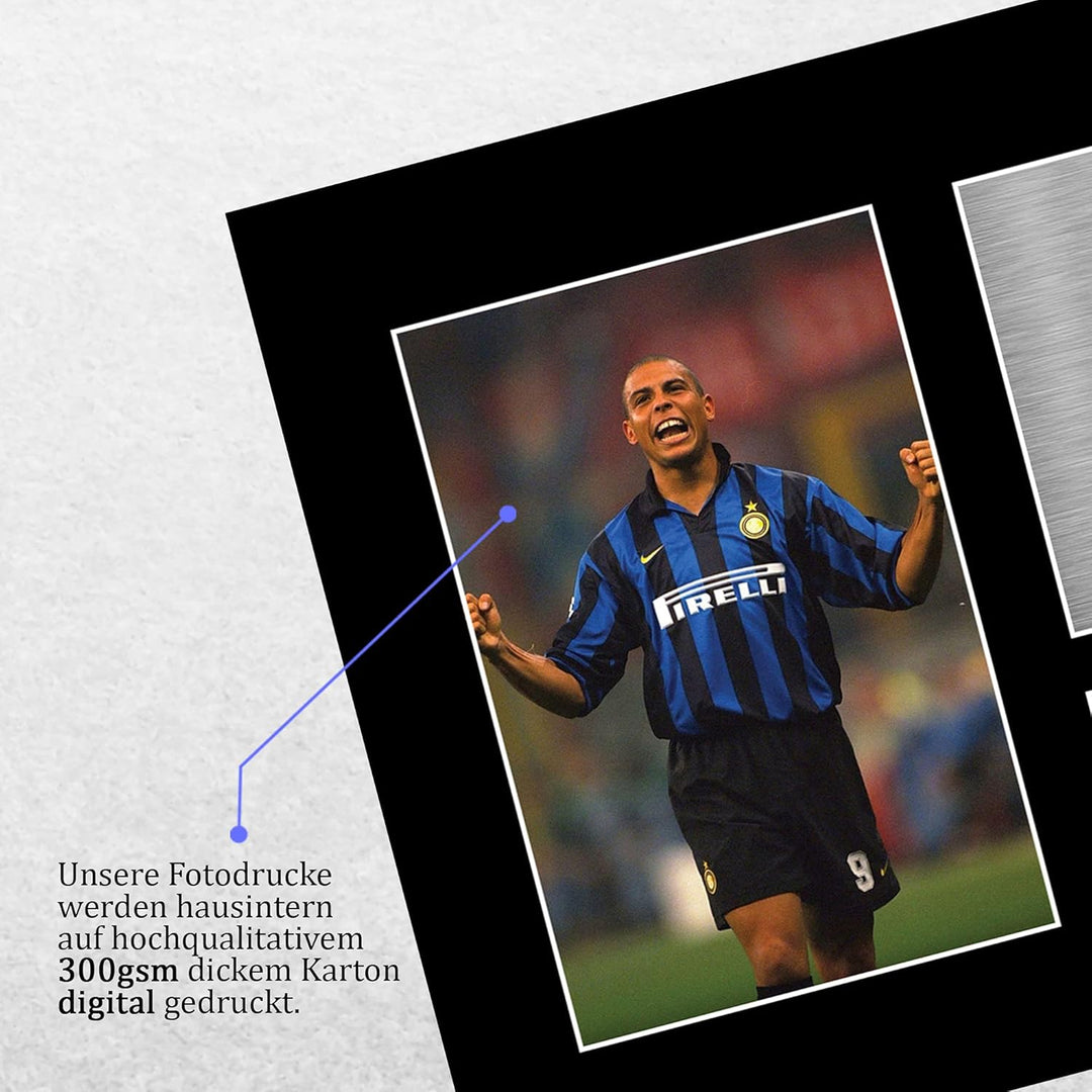 HWC Trading A4 Ronaldo Inter Milan Gifts gedrucktes signiertes Autogramm Bild für Fussballfans und F