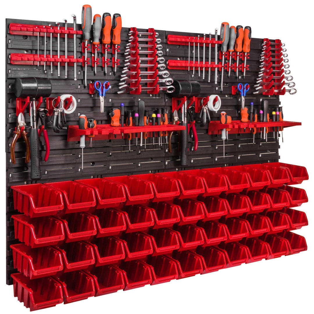 Lagersystem Wandregal 1152 x 780 mm, Werkzeughalterungen, Stapelboxen Schüttenregal Sichtlagerkästen