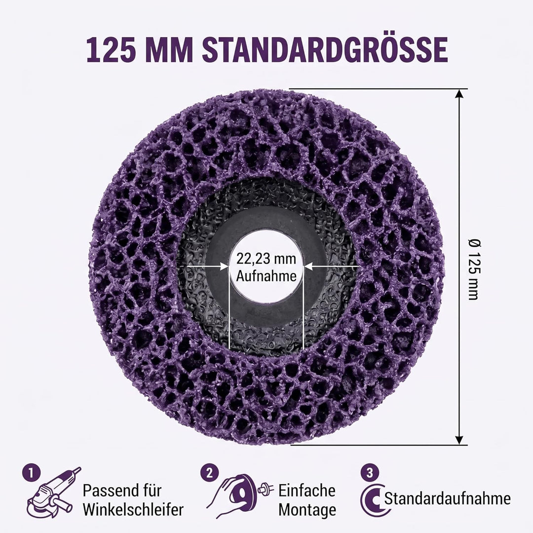 Woltersberger® 5 Stück Grob Reinigungsscheiben Ø125mm CSD Reinigungsvlies CBS Nylon Gewebescheibe Li