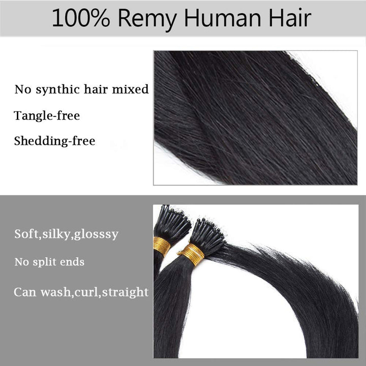 SEGO Nanoring Extension Echthaar 1g Loop Haarverlängerung Haarteile 50 Strähnen 7A 100% Remy Human H